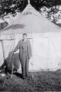 Harold P by tent